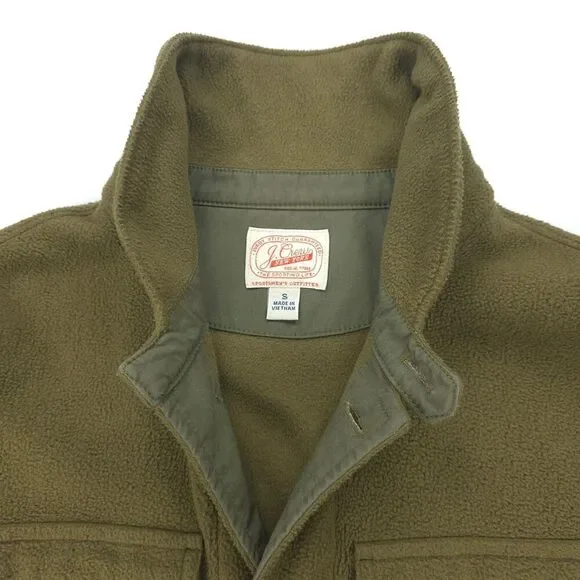 J CREW Sportsman Fleece Shirt Jacket Overshirt Military Olive Minimal Gorpcore - Picture 3 of 9